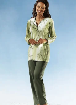 Schlafanzug, Langarm mit Knopfleiste