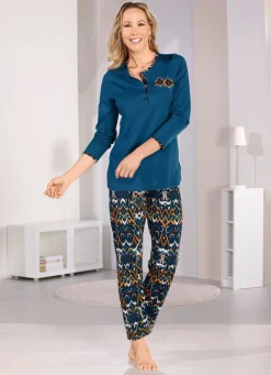 Schlafanzug, lange Ärmel und langer Hose mit Dehnbund