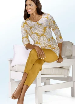 Schlafanzug mit Rundhals und 3/4-langen Ärmeln