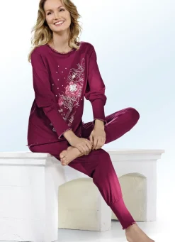 Schlafanzug, Rundhals mit Bündchen