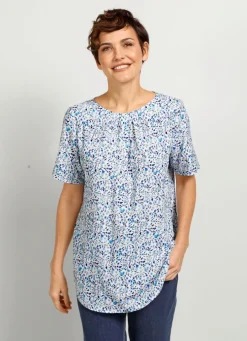 Schlupfbluse mit floralem Druckdessin