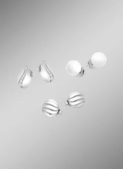 Schmuckset, 3-teilig, aus drei Paar Ohrsteckern