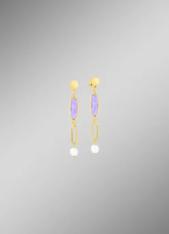 Schmuckset, 3-teilig, aus Messing mit Kristallsteinen