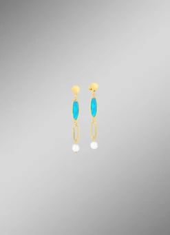 Schmuckset, 3-teilig, aus Messing mit Kristallsteinen