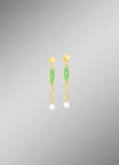 Schmuckset, 3-teilig, aus Messing mit Kristallsteinen