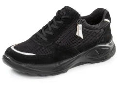 Schnürschuh aus Meshmaterial und Veloursleder