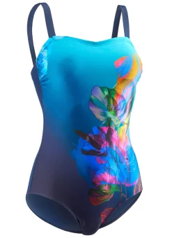 Schwab Badeanzug mit platziertem Druckdessin und Halbkorsage