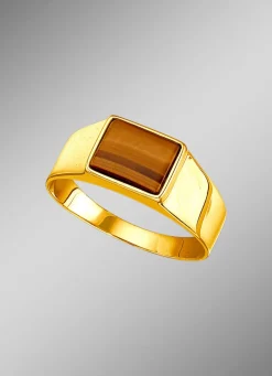 Schwerer Herrenring mit echt Tigerauge