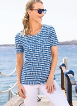 Shirt in geringelter Optik in 2 Farben