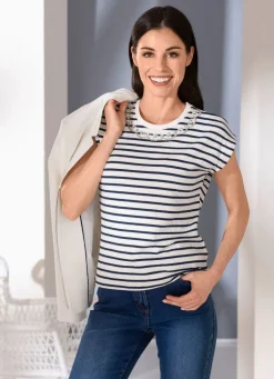 Shirt mit aufwendiger Strass- und Stickereizier