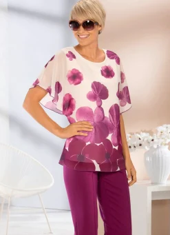 Shirt mit Chiffon-Überwurf