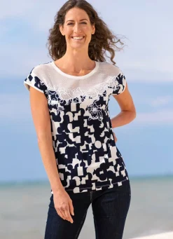 Shirt mit floraler Stickerei