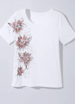 Shirt mit handbemaltem Glitzerornament
