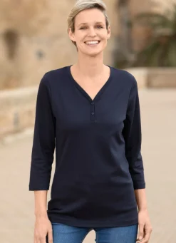 Shirt mit kurzer Knopfleiste