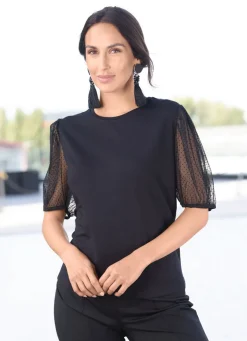 Shirt mit Netzärmeln