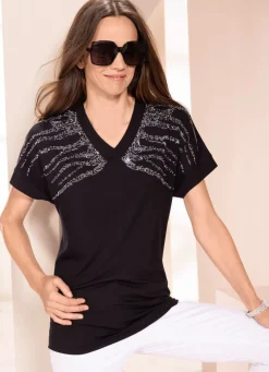 Shirt mit Plättchenzier