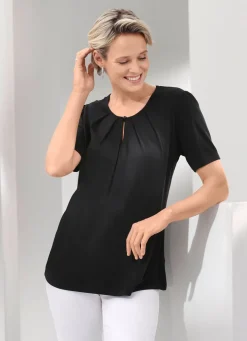 Shirt mit Schlitz am Halsausschnitt