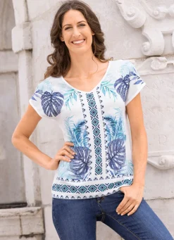 Shirt mit silberfarbenen Zierplättchen