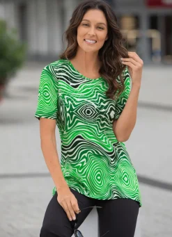 Shirt mit silberfarbener Folie im Vorderteil in 2 Farben