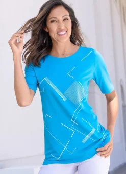 Shirt mit Strasszier