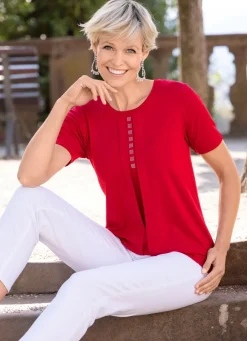 Shirt mit Strasszier