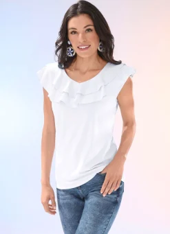 Shirt mit Volant-Besatz in 3 Farben