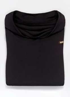 Shirt mit Wasserfallausschnitt in 2 Farben