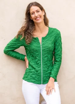 Shirtjacke mit durchgehendem Reißverschluss