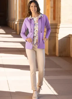 Shirtjacke mit Kontrastverarbeitung am Kragen in 2 Farben