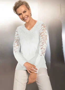 Shirt-Tunika mit edler Spitze
