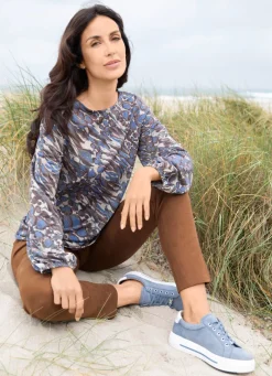 Shirt-Tunika mit elastischen Ärmelabschlüssen