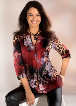 Shirt-Tunika mit farbbrillantem Druck