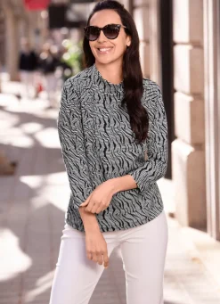 Shirt-Tunika mit kurzem Rollkragen