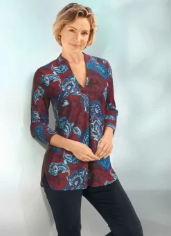 Shirt-Tunika mit Stehkragen