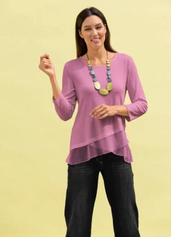 Shirt-Tunika mit Stufen-Volants