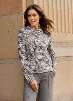 Shirt-Tunika mit tollem Feder-Dessin