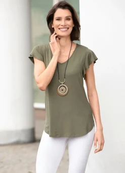 Shirt-Tunika mit Volant-Ärmeln