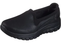 SKECHERS, klassiche Damen-Slipper, aus Synthetik und elastischem Strick-Material