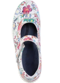 Slipper aus floral bedrucktem Leder