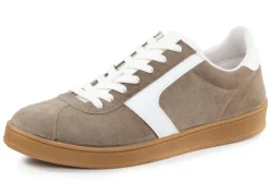 Sneaker aus Veloursleder mit Nappa-Besätzen und gepolstertem Schaftrand