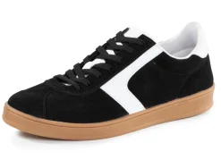 Sneaker aus Veloursleder mit Nappa-Besätzen und gepolstertem Schaftrand