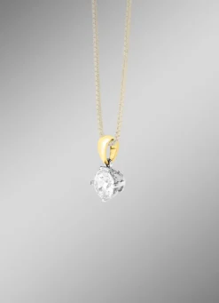 Solitär-Anhänger in Bicolor mit Brillant
