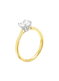 Solitär-Damenring in Bicolor mit Brillant