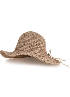 Sommerlicher Damen-Hut aus Papierstroh mit Zierkordel