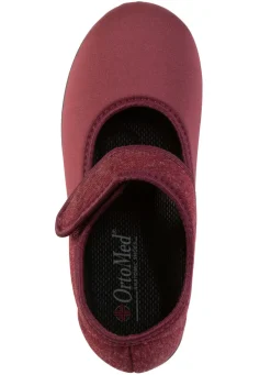 Spangenschuh aus weichem, teilweise meliertem Textilmaterial