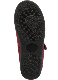 Spangenschuh aus weichem, teilweise meliertem Textilmaterial