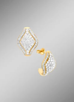 Stark ausgefasste Ohrstecker mit Brillanten