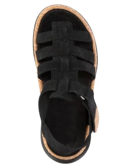 Stegspangen-Sandale mit Kork-Besätzen