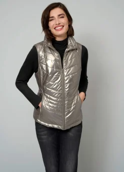 Steppweste in trendgenauer Metallic-Optik