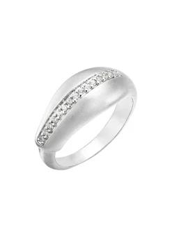 Stilvoller Damenring mit synth. Zirkonia